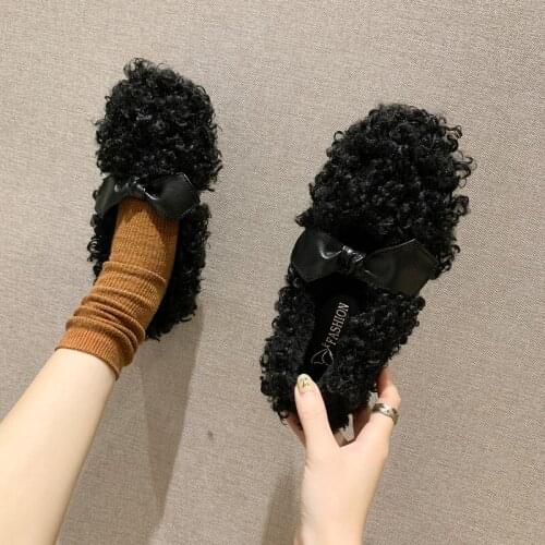 Plush Plus Leisure Warm Winter Boat Shoe White Casual Velvet Shoes Women Simple Solid Daily Home Flat Shoes Zapatos Mujer W36-68