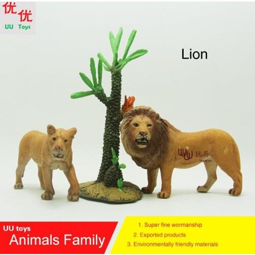 Hot toys: Lion(Lioness & Lion) family pack Simulation model Animals kids toys children educational props Action Figures
