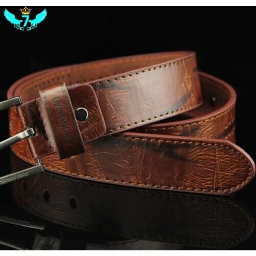 New High Quality Needle Buckle Style Leisure Mens Belt Hollow-out Rivet Punk PU Leather Mens Jeans Wide Belt TOA