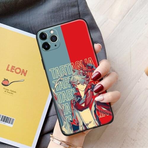 Tartaglia Genshin Impact anime silicone Phone Case FOR iPhone Se 6 6s 7 8 Plus X Xr Xs 11 12 Mini Pro Max Glass Cover Shell