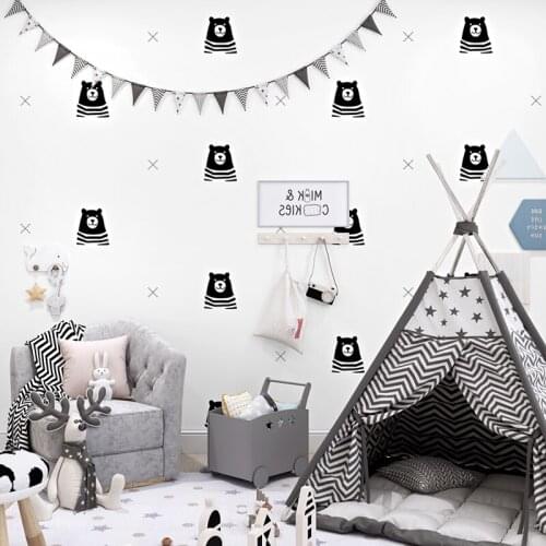 Modern Nordic INS Carton 3D Pure Paper Wallpaper For Kids White Living Room Bedroom Background Bear Wall Paper Home Decoration