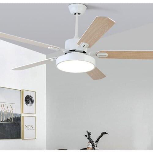 52" Nordic led ceiling fan with light for dining room living room bedroom ceiling fan lamp modern simple lamp fan