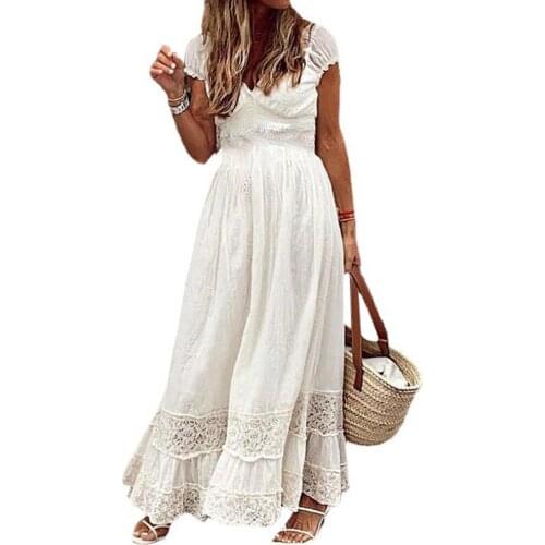 Summer dress women elegant 2021 Solid Color All-match Lace Stitching Ladies Sleeveless Casual Dress for Dating Summer xxxl
