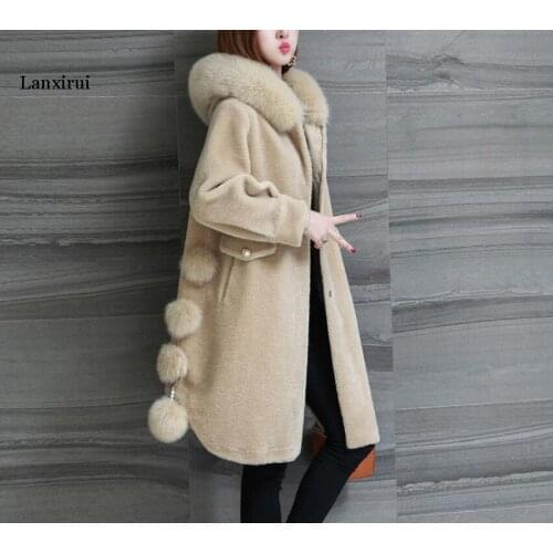 Winter Jacket Sheep Shearing Wool Jacket Women Fluffy Fur Coat Korean Fashion Overcoat Abrigo Mujer Invierno