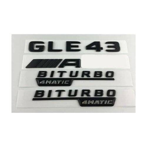 Black Trunk Emblems Badges for Mercedes W166 C292 GLE43 AMG BITURBO 4MATIC