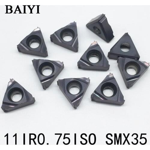 10pcs 11IR 0.75ISO SMX35 Thread turning tools machining carbide Inserts for carbide cutting insert CNC boring bar