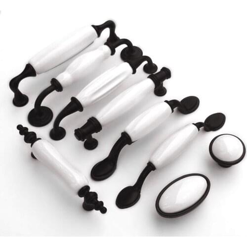 Top Designed 10PCS European Luxury Kitchen Door Handles Ceramic Cupboard Wardrobe Drawer Wine Cabinet Pulls Handles and Knobs