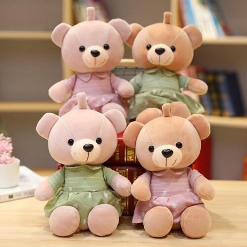 28cm 1pc Home Decoration Cute Couple Dressing Bear Super Teddy Bear Plush KING Toy .Girl Birthday Teddy Stuffed Toy Baby Gift