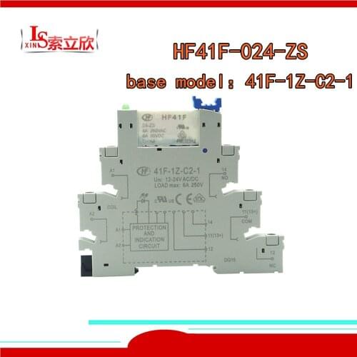 5PCS/lot 100%Original New Relay HF41F 24-ZS F41F-24-ZS F41F 12-ZS 41F-1Z-C2-1 5V 12V 24V 6A Ultra-thin relay module module