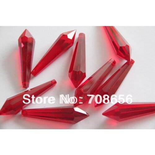 504 PCS 38MM RED GLASS ICICLE DROP CHANDELIER LAMP PRISM PENDANT