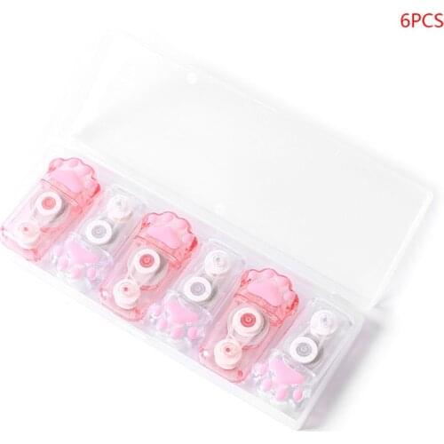 6pcs Cute Cat Claw Correction Correcting Tape Stationery Corrector School Office Supplies Student Kids Gifts