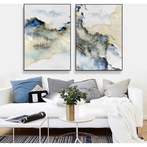 Abstract Landscape Painting Line Art Canvas Printing Picture Wall Gallery Decoration For Modern Home Living Room Poster Decor