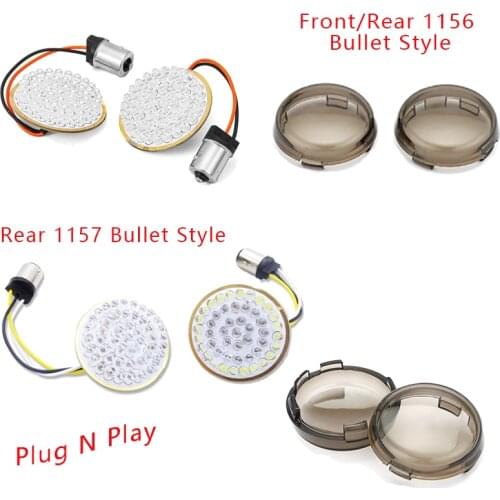 Motorcycle Lights Accessories 2" Bullet LED Turn Signal Light & Cover Cap For Harley-Davidson Dyna/Softail/Road King/Road Glide