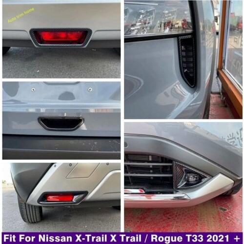 Accessories Headlight / Brake Lights / Fog Lamps Cover Trim For Nissan X-Trail X Trail / Rogue T33 2021 2022 Carbon Fiber Look