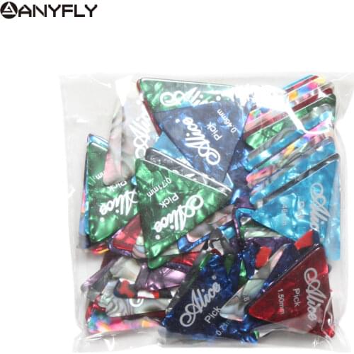 Alice AP-100L 100Pcs/lot Alice Mix Thickness Colorful Equilateral Celluloid Triangle Guitar Picks Wholesales