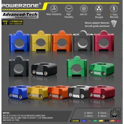 Aluminum Alloy Clamps for Motorcycle 22mm 7/8" Handlebar Riser Mount Irbis Bars kayo Motocross Enduro MX TTR T 250 Parts