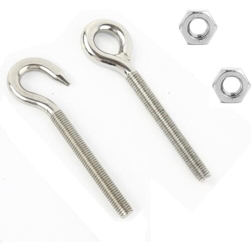 2pcs M4 M5 M6 M8 304 Stainless Steel Sheep Eye screw Bolt Ring Hook with 2pieces nuts