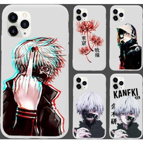 Tokyo Ghoul Kaneki Ken Anime Phone Case White Color for iPhone 6 7 8 11 12 s mini pro X XS XR MAX Plus
