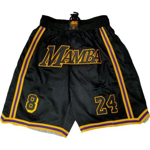 Dabuliu Black Basketball shorts Mamba Embroidery sewing Zip pocket outdoor sport styles Fashion sandbeach shorts