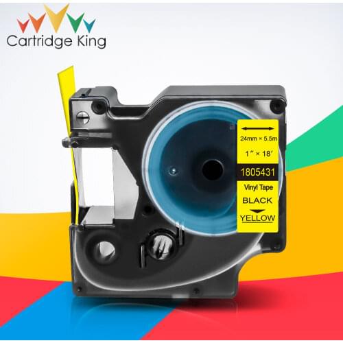 Black on Yellow 1805431 for DYMO Rhino IND Vinyl Labels 24mm*5.5m Label Printer for Dymo Rhino Pro 6000 6500 Label Maker