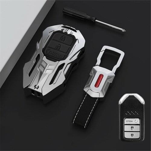 Zinc Alloy Remote Start Car Key Case Fob Cover Protector Holder Auto Accessories Fit For Honda Civic Accord CR-V FIT 2015-Up