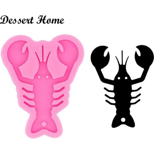 DY0540 Glossy Resin Lobster Molds, Mold for Keychain , Silicone Molds DIY Epoxy Jewellery Making, Clay Molds