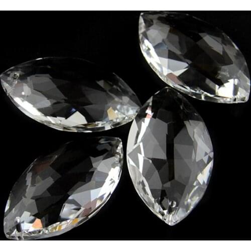 Prism Crystal Chandelier 38mm 10pcs/Lot Clear Horse Eye Shape One Hole Crystal Pendant Parts Decorative Chandelier Wedding