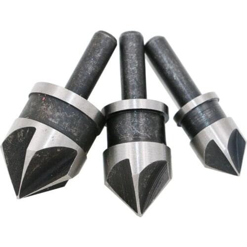 Carbon steel 90 degrees round handle five edge chamfering device three 12/16/19mm chamfering drill hole for woodworking