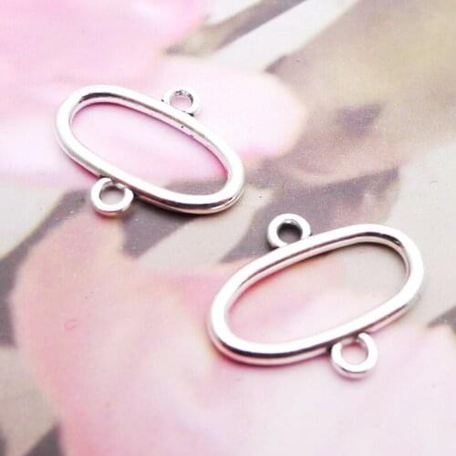 Fashion Antique Silver Color Alloy Earring Making Connector Charms 100pcs 16*20mm AAC508