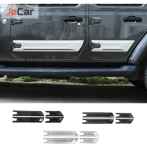ABS Car Door Anti-scratch Guard Plate Stickers Decoration Covers For Jeep Wrangler JL JT Gladiator 2018 Up