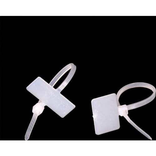 100Pcs/lot Plastic Releasable Nylon Cable ties Wire Organiser Nylon Mark Tags Label Sticker Cable Zip Ties