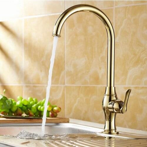 Polished Brass Swivel Single Handle Bathroom Kitchen Sink Vessel Lavatory Faucet Mixer Tap asf075