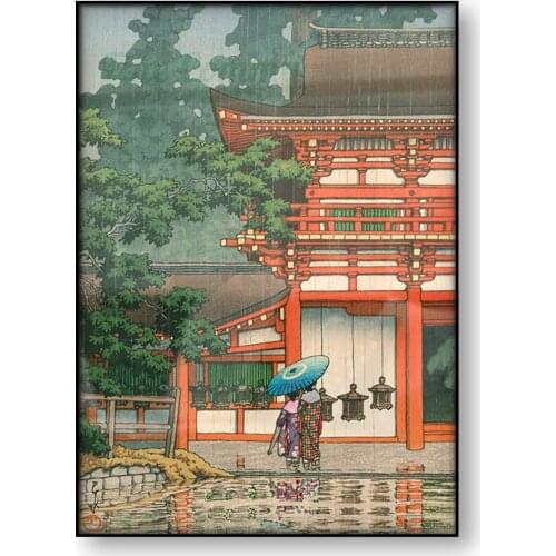 The Kasuga Shrine in Nara Kawase Hasui Poster Vintage Japanese Wall Art Ukiyoe Canvas Print Woodblock Wall Decor Home Decoration