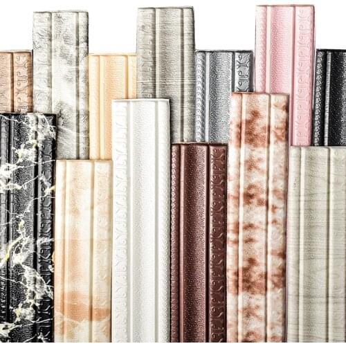 Self-adhesive Wall Sticker Waterproof Top Corner Line Wall Edge Strip Wall Waist Line Sticker Tile Wallpaper Border Home Decor