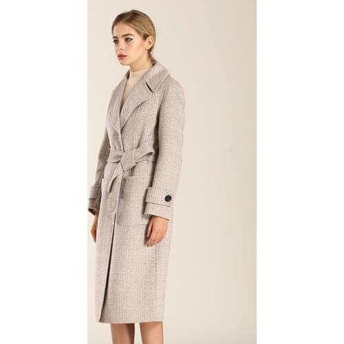 Wool Coat Women Korean Plaid Ladies Coats and Jackets Double Sided Long Jacket Elegant Abrigos Mujer Invierno 2020 2R806 YY512