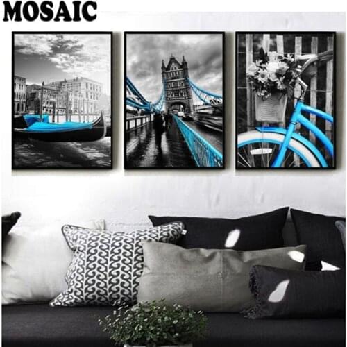 Home decoration Full Square/round drill Diamond painting"Lift Bike/London/Bridge"mosaic painting Diamond Embroidery Cross Stitch