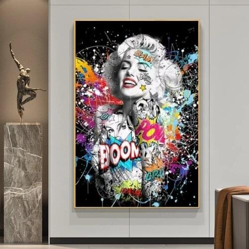 Street Graffiti Art Sexy Girl Wall Paintings Canvas Art Posters and Prints Abstract Women Pictures for Modern Home Wall Decor