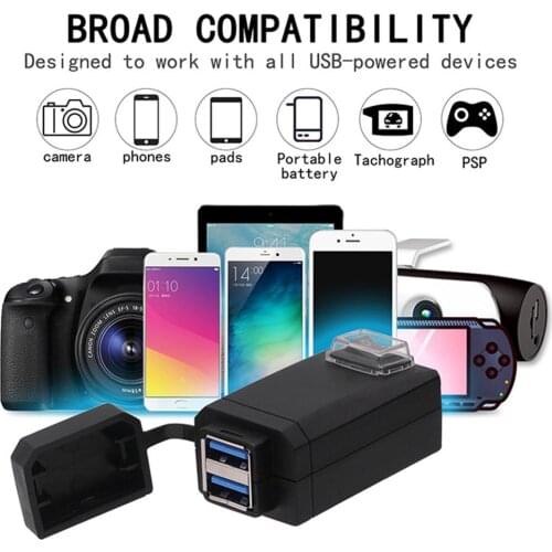 Waterproof Motorcycle Accessories Power Adapter Motorbike Dual USB Moto Equipment Energy Adapter USB Motorcycle Charger 12V 24V