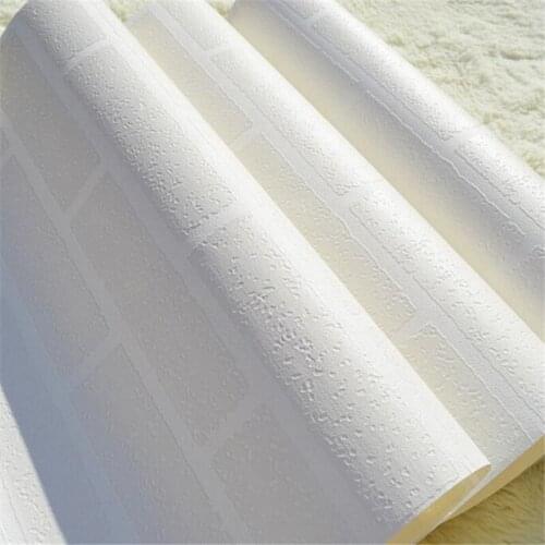 Wellyu Thick pure white embossed three-dimensional brick pattern wallpaper Korean clothing store shadow brick wallpaper