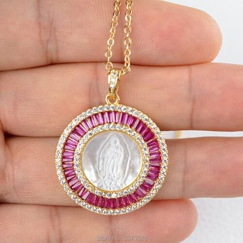 18" womens pink shell coin pendant necklace