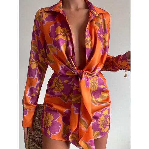 2021 Autumn Lantern Sleeve Elegant Mini Dress Women Chiffon Draped Bodycon Dress Summer Sexy Button Deep V Neck Lady Party Dress