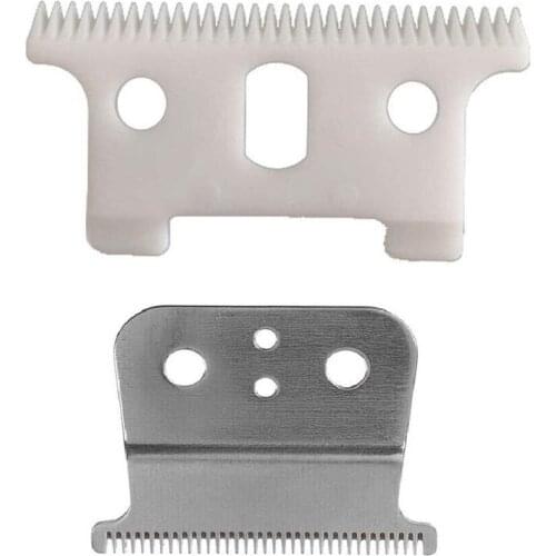 2pcs Metal Bottom Cutter + Ceramic Replacement Cutter for Andis T-outliner Cordless GTO GTX and GO Hair Trimmer Hair Removal