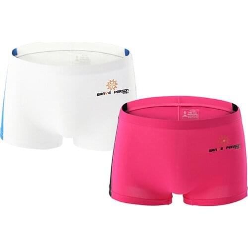 2-Pack Sexy Mens Boxer Briefs Soft Breathable Fashion Contrast Underwear Beach Boxer Shorts Bodybuilding Thin Swim Trunks