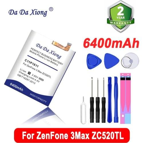 2020 100% Original 6200mAh C11P1611 Battery For ASUS Zenfone 3 Max Z3 Max ZC520TL X008DB PegASUS 3 X008D X008 Z01B Battery