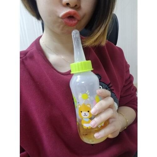 300ML Printing Lovely Costumes Props Adult Baby Bottle with Adult pacifier,ABDL love Random Pattern