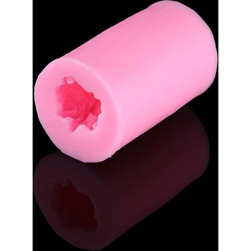 3D Rose Flower Candle Silicone Mold DIY Soap Mould Cylinder Shape Silicone Soap Candle Molds Candle Making Mould