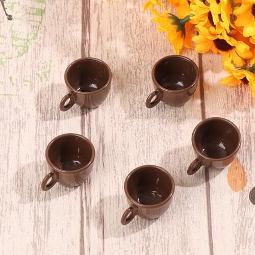 5pcs Home Tableware Decors Dolls Accessories Mini Miniature Dollhouse Coffee Cup Kitchen Room Food Drink