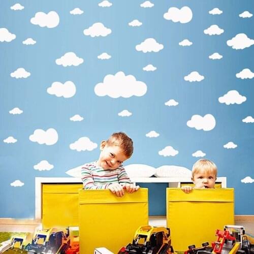 68pcs/set Mixed Size Cartoon Clouds Wall Stickers for Kids Baby Rooms Art Mural Home Decor Peel and Stick PVC Wallpaper