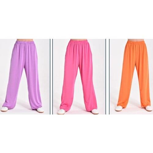 9color high quality UNISEX kung fu martial arts taiji training pants summer tai chi quan trousers bloomers black/pink/blue