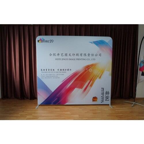 Free Shipping Straight Fabric Backpdrop Show High quality 2.3X3m Fabric Backdrop Wall, Company Logo ,Print One Side